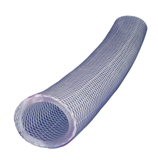 1 Ft x 1-1/4 ID High Pressure Braided Clear Flexible PVC Tubing Heavy Duty UV Chemical Resistant Vinyl Hose